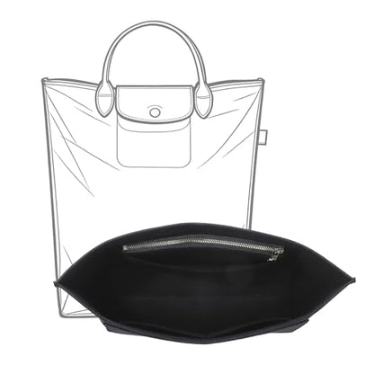 Purse Organizer Insert Compatible with Longchamp Le Pliage M Top Handle Tote Bag, Black/SM - color: Black, size: M Tote Bag (Top Handle)
