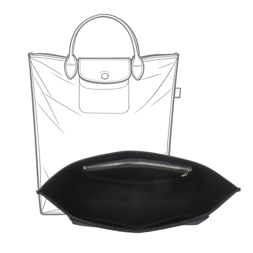 Purse Organizer Insert Compatible with Longchamp Le Pliage M Top Handle Tote Bag, Black/SM - color: Black, size: M Tote Bag (Top Handle)