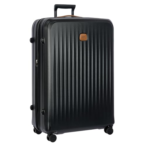 Bric's Taormina Ultra-Light Checked Luggage – Expandable Hard Shell Suitcase with TSA Lock, Anti-Tamper Zippers & 360 Spinner Mobility Wheels - 32 Inch, Black - color: Black, size: Checked-Extra Large