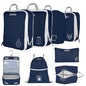 8 Set Expandable Compression Packing Cubes for Suitcases Travel Essentials Carry On Waterproof Storage Bag With Dry And Wet Separation Dark Blue - color: Dark-Blue