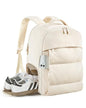 BAGSMART 30L Travel Backpack for Women, Carry on Backpack for Airplanes, Gym Backpack with Shoe Compartment, Lightweight Travel Bag Fits 15.6 Inch, Water-Resistant, Beige - color: Beige