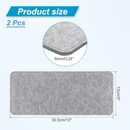 PATIKIL 12 x 5 Inch Felt Bag Base Shaper, 2pcs Bag Bottom Pad Organizer Insert Rectangle Liner Board for Purse Handbag Tote Travel Bag Canvas Cosmetic, Gray - color: Gray