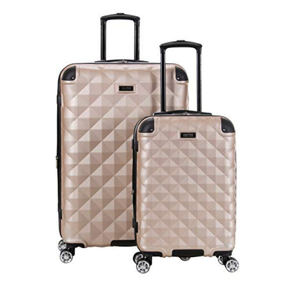 Kenneth Cole REACTION Diamond Tower Collection Lightweight Hardside Expandable 8-Wheel Spinner Travel Luggage, Rose Champagne, 2-Piece Set (20" & 28") - color: Rose Champagne, size: 2-Piece Set (20" & 28")
