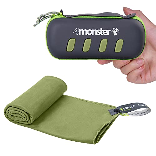 4Monster Camping Towel Super Absorbent-Quick Dry Microfiber Towel Ultra Compact & Soft-Travel Towel Lightweight for Backpacking,Hiking,Gym,Beach,Swimming,Yoga - color: Army Green, size: 48.00" x 24.00"