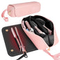 SS 2 in 1 Hair Tools Travel Bag with Heat Resistant Mat, Flat Iron Travel Case for Curling Iron, Hair Straightener, Fat iron, Waterproof Toiletry bag for Women, Pink - color: Pink