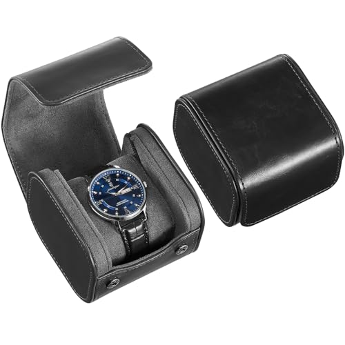 ProCase Watch Travel Case, Single PU Leather Watch Roll Box for Men, Portable Watch Holder Organizer, Gifts Ideas -Black - color: Black, size: 1 Slot