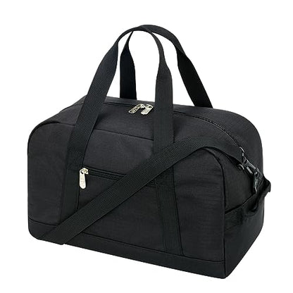 Apenze Small Gym Bag 14 inch lightweight Carry On Mini Duffel Bag for Travel Sport - Black - color: Black