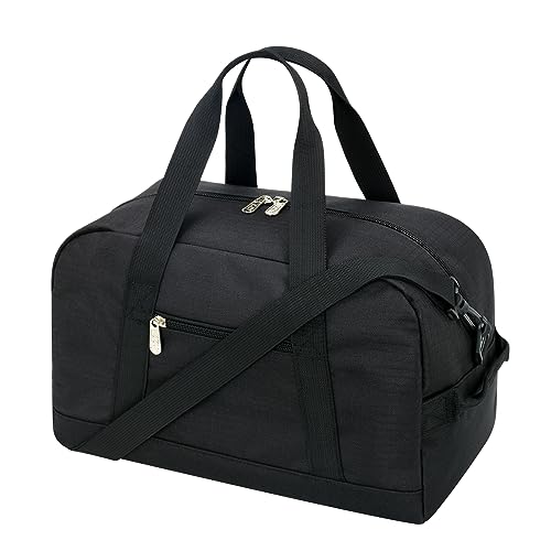 Apenze Small Gym Bag 14 inch lightweight Carry On Mini Duffel Bag for Travel Sport - Black - color: Black