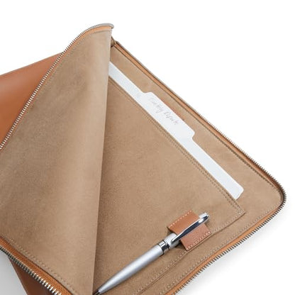 Leatherology Cognac Leatherolgy Zippered Document Holder with Interior Pocket for Tablet - color: Cognac