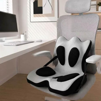 Ergonomic Back and Seat Cushions, Lumbar Support with Detachable Cover, for Back Posture and Pain Relief, Home Office Chair Alien