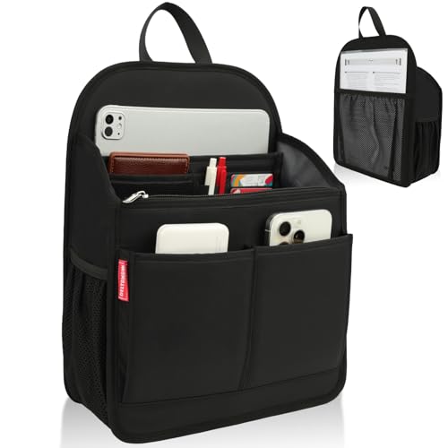 Large Premium Wider Rugged Backpack Organizer Insert for Men Women Work Travel -19 Pockets, Padded Nylon-Black - color: Black, size: Large