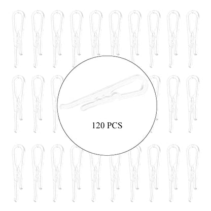 HAHIYO 2 inches/50mm 120Pcs Clear Plastic U Shape Alligator Clips Clothespins Garment Shirt Folding Clips with Teeth for Sewing Room Folding Board Sock Tie Pant Securing Fabric to Comic Book Board - size: Clear - 2.0 inches - 120 Count - With Teeth