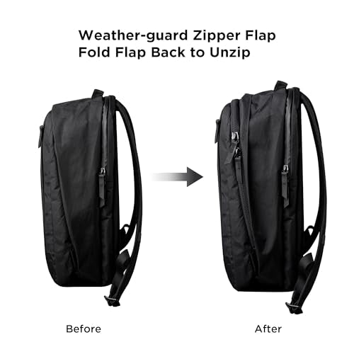 ALPAKA Metro Backpack Pro for Men - Fits 16" Laptop Business Travel Backpack with YKK Zippers, MOD Key Leash & Luggage Pass-through, Padded and Weatherproof X-pac Material Work Bag (Black) - color: Black