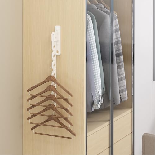 Wall Mounted Clothes Drying Rack, Wall Clothes Hanger Foldable, Laundry Hanger Hook for Bathroom, Wall Clothes Rack Indoor, Perfect for Small Spaces, White - color: White