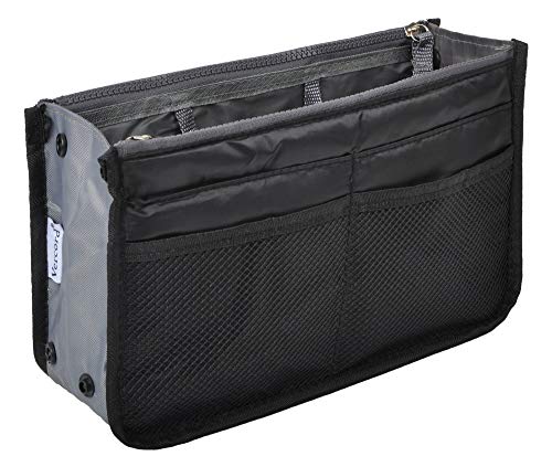 Vercord Purse Organizer Insert for Handbags Bag Organizers Inside Tote Pocketbook Women Nurse Nylon 13 Pockets Black Medium - color: Black, size: Medium