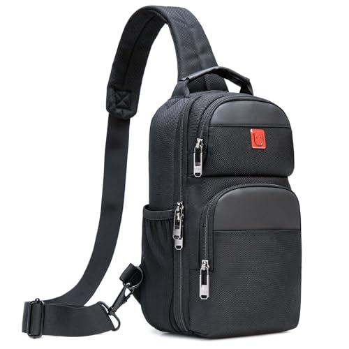 Crossbody Bag Men - Small Travel Sling Bag, Backpack Shoulder Bag | Water-Resistant Hiking Daypack, Adjustable Straps Chest Backpack