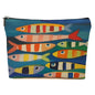 JIUWEIHU Fish Makeup Bag, Sea Animals Cosmetic Bags Travel Organizer Bag Zipper Pouch, Birthday Fishing Lovers Friendship Gifts for Women Friend Colleague Sister Niece Mom - color: Multicolor 0065