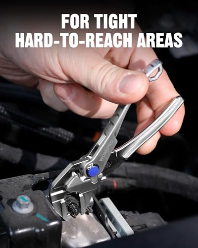 WORKPRO Mini Pliers Wrench, 4-Inch Smooth Jaw Plier, High-Toughness Alloy Steel Adjustable Wrench Pliers with Smooth Parallel Jaws, Anti-Rust Coating, EDC Plier for Tight Spaces & Versatile Use - color: Silver
