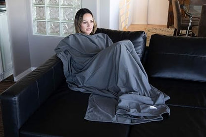 BlueHills Ultra Compact Travel Blanket 2 Pack Large Soft Cozy Portable Blanket Sheet with Carry Case and for Flight Airplane Car Layover Camping Hotel Grey C202-2PK-Gray - color: C202-2pk-gray