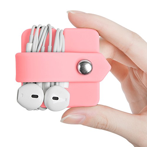 Cord Organizer Earbuds Holder Earphones Wrap Headset Headphone Wrap Winder Cord Manager Cable Winder Pink - color: Pink