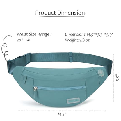 MAXTOP Large Crossbody Fanny Pack with 4-Zipper Pockets,Gifts for Enjoy Sports Festival Workout Traveling Running Casual Hands-Free Wallets Waist Pack Phone Bag Carrying All Phones - color: Dark Green, style: Large Fanny Pack(4 Zipper Pockets)