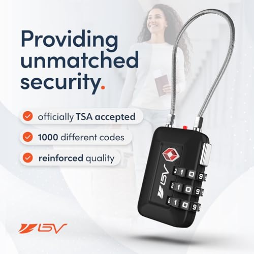 TSA Accepted Luggage Travel Lock, Set-Your-Own Combination Lock for School Gym Locker, Luggage Suitcase Baggage Locks, Filing Cabinets, Toolbox, Case (Black, 2 Pack) - color: Black, size: 2 Pack