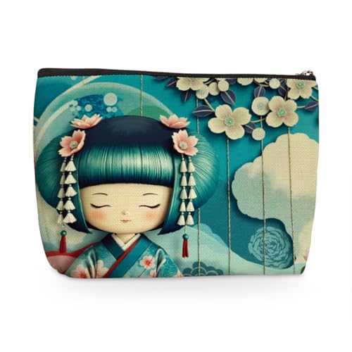 Japanese style Doll Makeup Bag, Large Capacity Travel Makeup Case Cosmetic Bags for Women, Portable Pouch Purse Travel Essentials Toiletries Accessories, Christmas Birthday Gifts for Women - color: Multicolor 1537