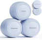 New Travel Toiletry Containers [Ultra Leakproof] TSA-Approved, PLA Hard Shell Jars with 5 Magnetic Labels, Wide Mouth Bottles for Lotion, Cleanser, Shampoo, Conditioner, Blue, 3 Pack, 1OZ - color: Blue, size: 1 oz / 30 ml