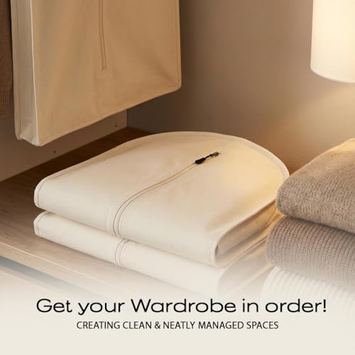 100% Cotton Garment Bag | Long | Breathable Garment Bags for Hanging Clothes | Garment Storage Bag for Long Dresses & Coats Storage | Pack of 1 (42 Inch) - size: 42 Inch