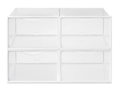 Whitmor Stackable Shoe Boxes - Set of 16 - White - size: Set of 16, style: Women's Shoe Box
