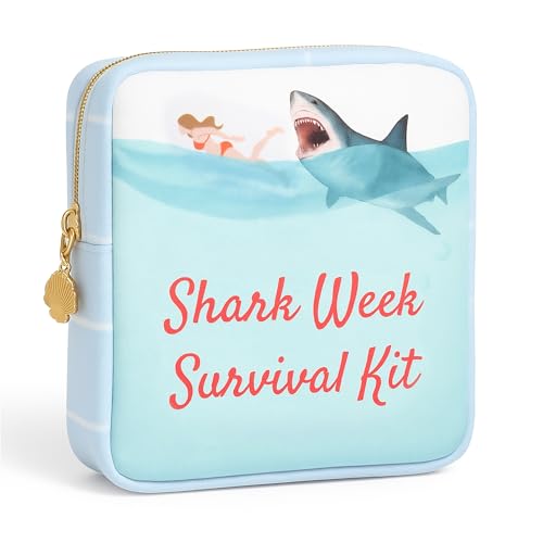Period Pouch – Compact, Stylish, Discreet Period Bag For School with Waterproof Lining Fits Pads & Tampons, Cute Pad Bag for Teens, Travel, School, Girls Period Kit - color: Blue