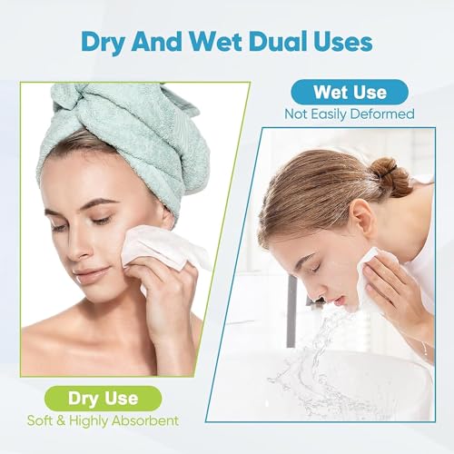 AIDEA XL Face Towels Disposable-200Ct (4 Box), Clean Facial Cloths, Facial Cleansing Wipes for Sensitive Skin, Face Towelettes for Makeup Removing, Nursing, Travel, Dry Wipes 9.84"×11.81" - style: 9.84"×11.81" (Pack of 200)