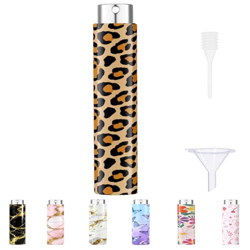 5ml Perfume Atomiser Refillable Bottles Portable Mini Spray Travel Bottle Easy to Refill Empty Atomizer Bottle for Purse Handbag Pocket Luggage,Bright Color (eopard print 1) - color: eopard print 1