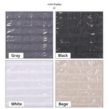 Hanging Jewelry Organizer Pockets Canvas Double Sided Rotating Hanger Necklace Hanging Wall Organizer Jewelry Roll for Earrings, Necklaces,Sunglasses,rings (80-Pocket Black) - color: Black