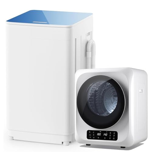 Auertech Portable Washer and Dryer Combo Set, 1.8 CU.FT Portable Clothes Dryers with Boot Dryer, 18 lbs Fully Automatic Washing Machine, 7 Wash Cycles, Compact Washer and Dryer for Apartment, RV, Dorm - color: White, size: 1.8 cu.ft + 18 lbs