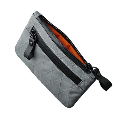 ALPAKA Zip Pouch Slate Grey X-Pac X21 - RFID-Blocking Small Cash and Card Zip Wallet with Carbon Neutral, Weatherproof Fabrics, EDC Pouch for Men Travel - color: Slate Grey-1