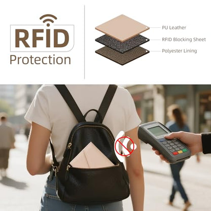 ZOPPEN Mulit-purpose Rfid Blocking Passport Holder Travel Wallet (Ver.4) Passport and Vaccine Card Holder ComboTri-fold Document Organizer Travel Essentials - color: #21 Hazelnut