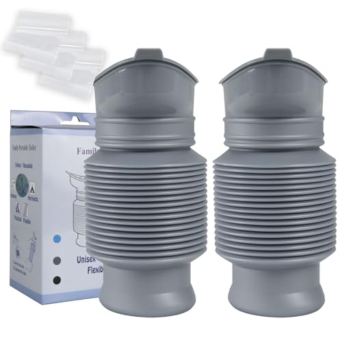Pee Bottles for Men, Portable Urinal for Men, Collapsible Urine Bottle 750ML, Car Urinals for Men and Women, Emergency Urinal Shrinkable Pocket Toilet for Travel, Camping, Traffic Jam, Road Trips - color: Gray and Gray