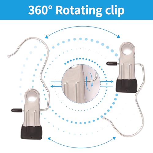 30 Pack Heavy Hanger Clips for Closet, Laundry Hooks Hanging Clips with, Clothespin for Clothes Pants,Clothes Pins Multi-Purpose Clip Big Hangers & Pants Clip Hangers for Hats Socks Towels Travel - color: Black