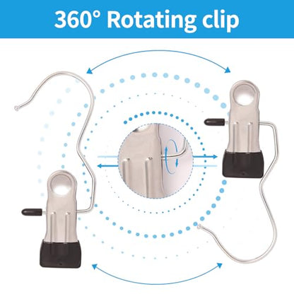 30 Pack Heavy Hanger Clips for Closet, Laundry Hooks Hanging Clips with, Clothespin for Clothes Pants,Clothes Pins Multi-Purpose Clip Big Hangers & Pants Clip Hangers for Hats Socks Towels Travel - color: Black