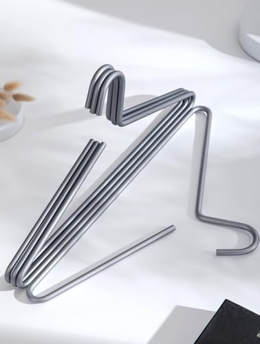 Premium Matte Titanium Gray Aluminum Coat Hangers 100 Piece Set, 16.5” Extra Smooth & Durable Metal Shirt Dress Hanger,Aluminum Alloy Hanger,Clothing Support,Clothing Hang - style: Gray Elegant Hanger（100）