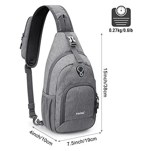 G4Free RFID Sling Bag Crossbody Backpack Small Chest Shoulder Bag Hiking Outdoor - color: Bright Grey (Ral 7035)