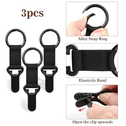 Niveaya Hat Clip for Travel on Bag - 3 Pack, Vacation Beach Cruise Essentials Accessory for Travel Handbag Backpack Luggage, Securely Hold to Keep Hat Shaped, Hands-Free, 3Pcs Black - color: 3pcs Black+black+black
