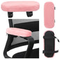 Threlaco 2 Pcs Office Chair Armrest Pads Soft Foam Office Chair Arm Covers Fluffy Flannel Gaming Armchair Armrest Cushion for Elbows and Forearms Support Pressure Relief (Pink) - color: Pink