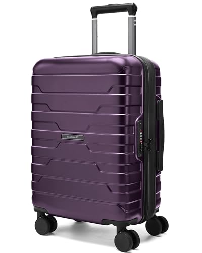 BAGSMART Carry On Luggage 22x14x9 Airline Approved with Spinner Wheels,Lightweight 20 Inch Luggage with TSA Lock,Expandable Hard Shell Carry On Suitcases for Men Women,Purple - color: Purple