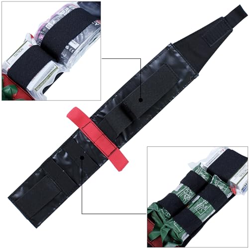 IFAK Insert, Tactical Pocket First Aid Pouch Insert, Portable EDC Slim Medical Trauma Kit Organizer MED Panel Webbing Handle - color: Black