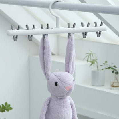 Foshine Clothes Hanger 2 Pack Clothes Drying Racks Windproof for Drying Socks Bras Underwears Baby Clothes Hats Scarfs Towels Pants and Gloves Diaper Grey Orange - color: White With Orange&grey Clips