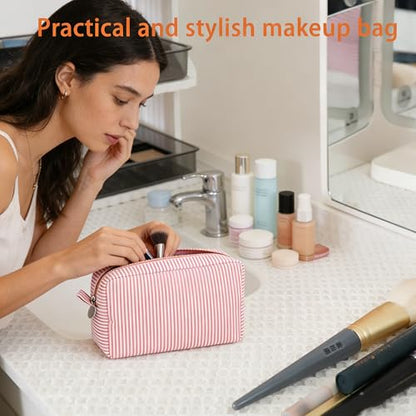 2pcs Makeup Bag Travel Toiletry Bag for Women Lightweight Make Up Bag Purse Organizer Pouches Large Cosmetic Bag Small Makeup Pouch Medicine Bag Travel Essentials for Women Pink - color: pink