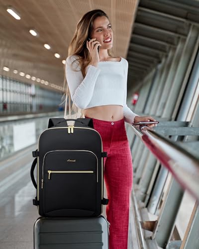 LOVEVOOK 40L Travel Backpack Flight Approved Carry on Backpack,3 Packing Cubes,Waterproof Personal Item Travel Bag,TSA Carry on Luggage Suitcase Travel Essentials,Gifts for Women & Men,fits 17" Laptop - color: Black-black, size: Large-40L-4Pcs