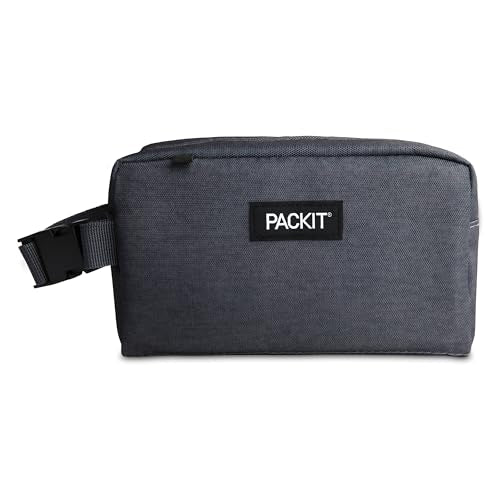 PackIt Freezable Small Insulated Snack Box, City Charcoal, with EcoFreeze Technology (Built-in Ice Pack), Mini Cooler or Small Lunch Bag, For Fresh Snacks On the Go, for Work, Gym, or Travel - color: City Charcoal